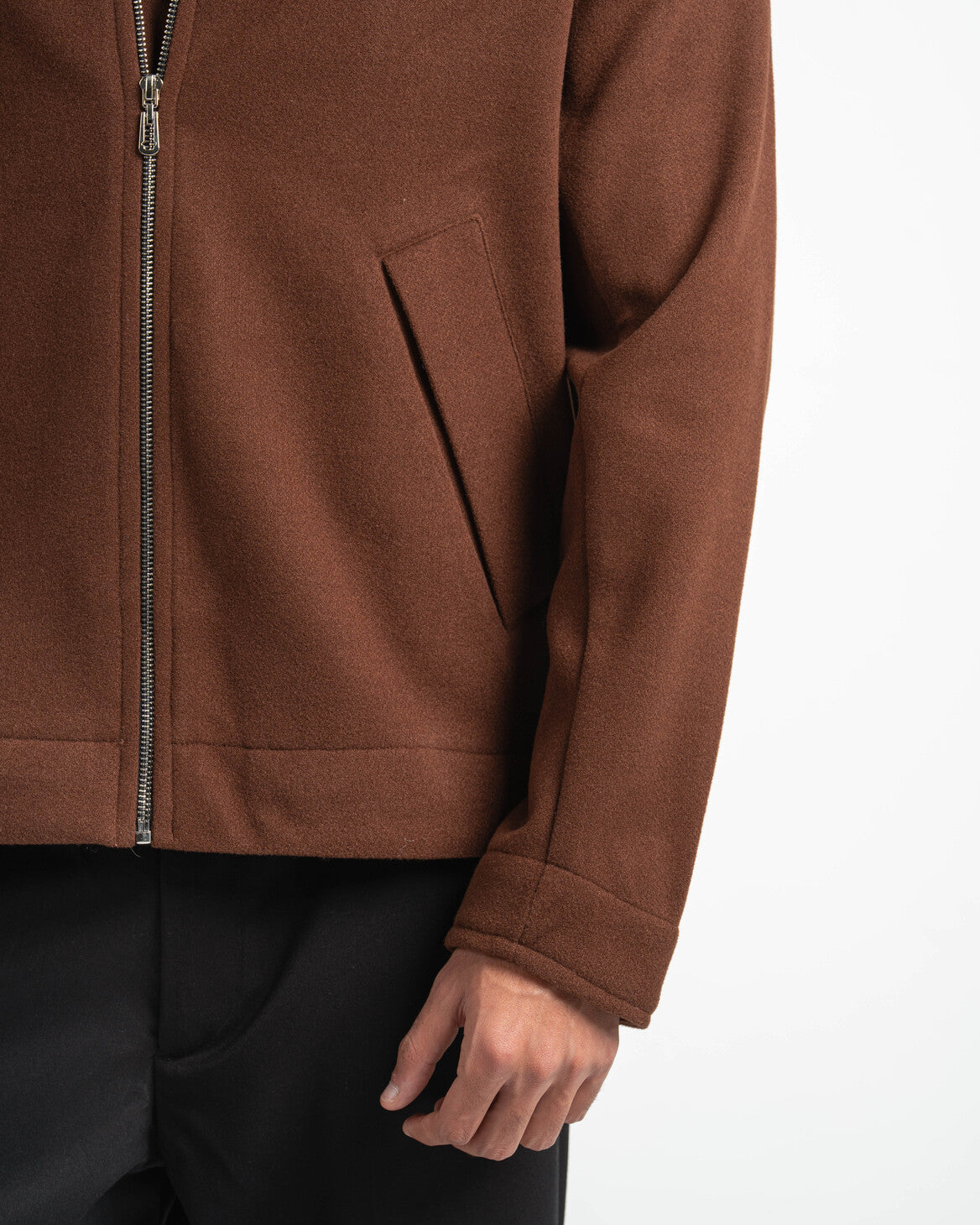 BROWN WOOL BLEND JACKET