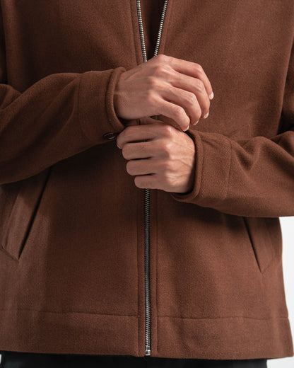BROWN WOOL BLEND JACKET