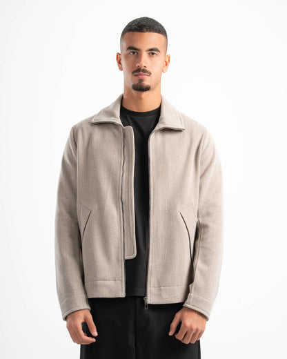 BEIGE WOOL BLEND JACKET