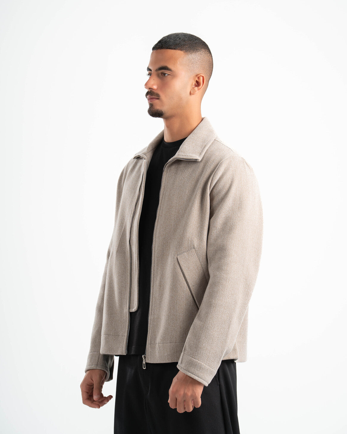 BEIGE WOOL BLEND JACKET – PSYCH Online Store