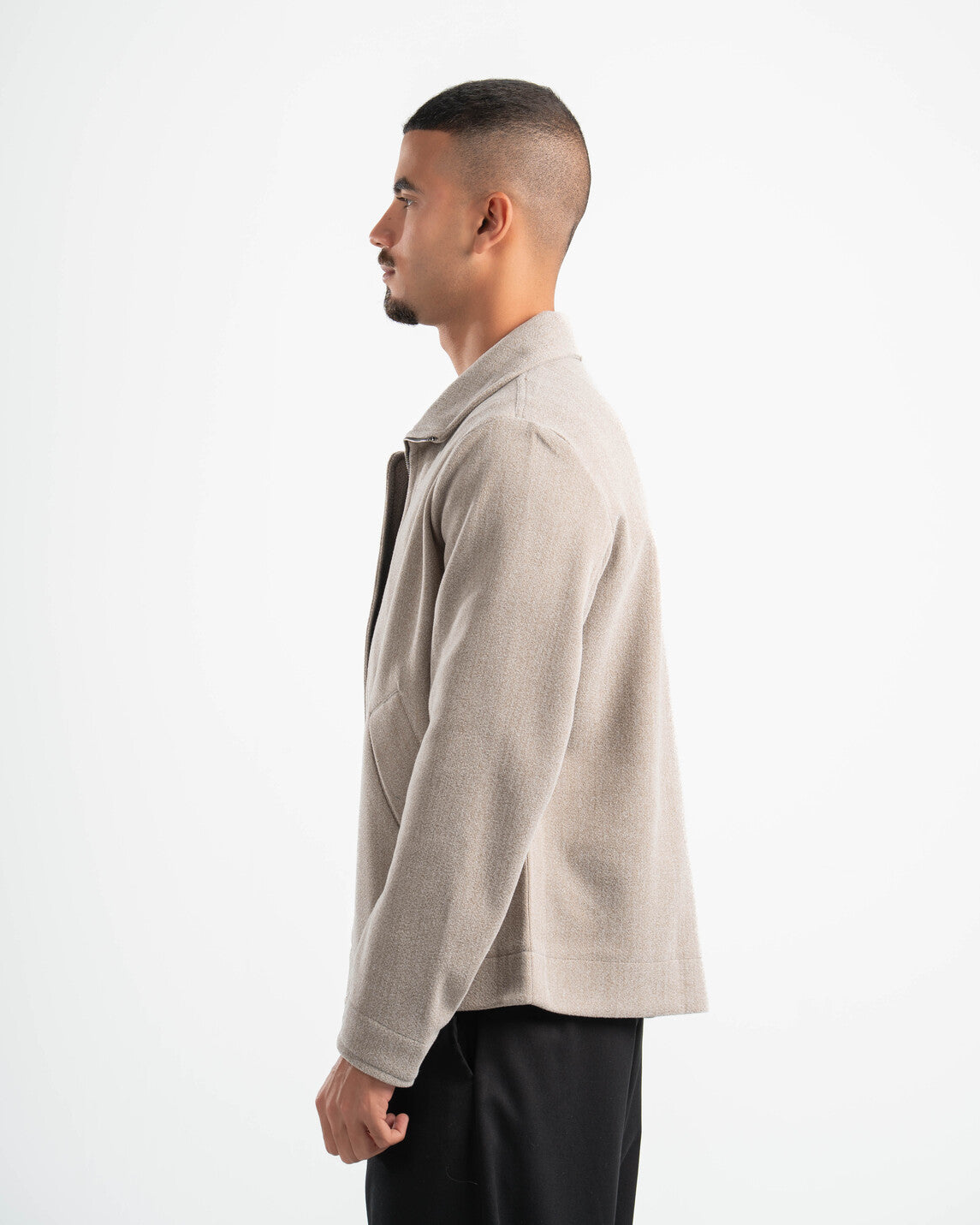 BEIGE WOOL BLEND JACKET