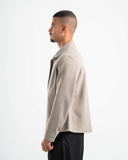 BEIGE WOOL BLEND JACKET