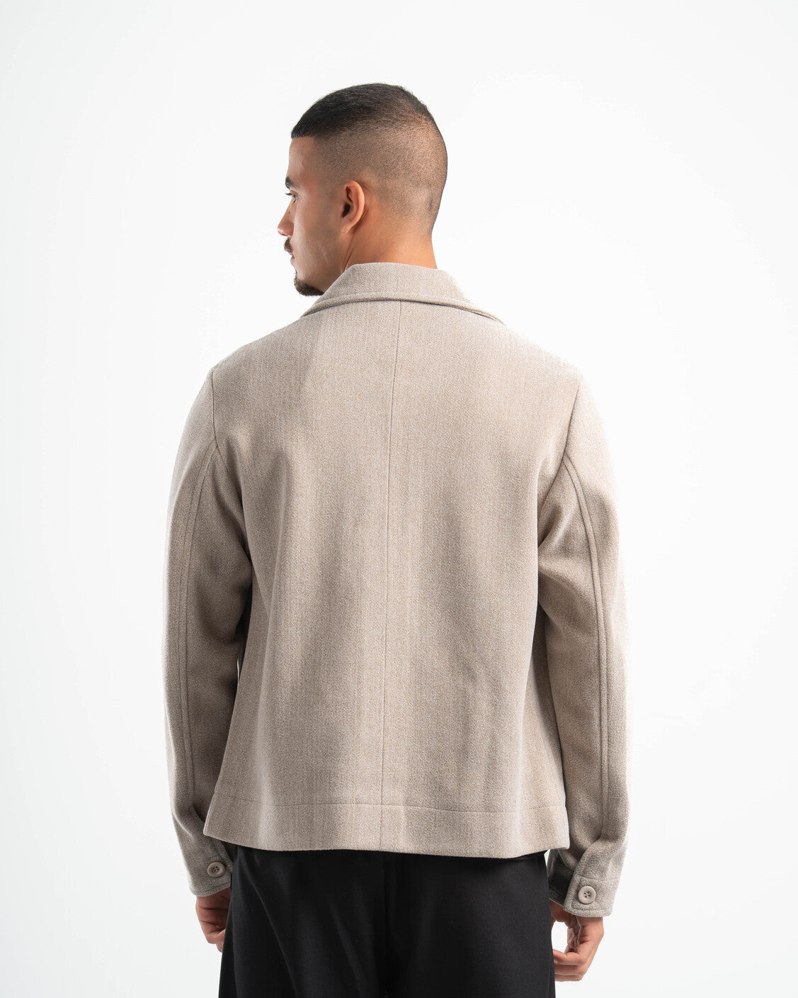 BEIGE WOOL BLEND JACKET