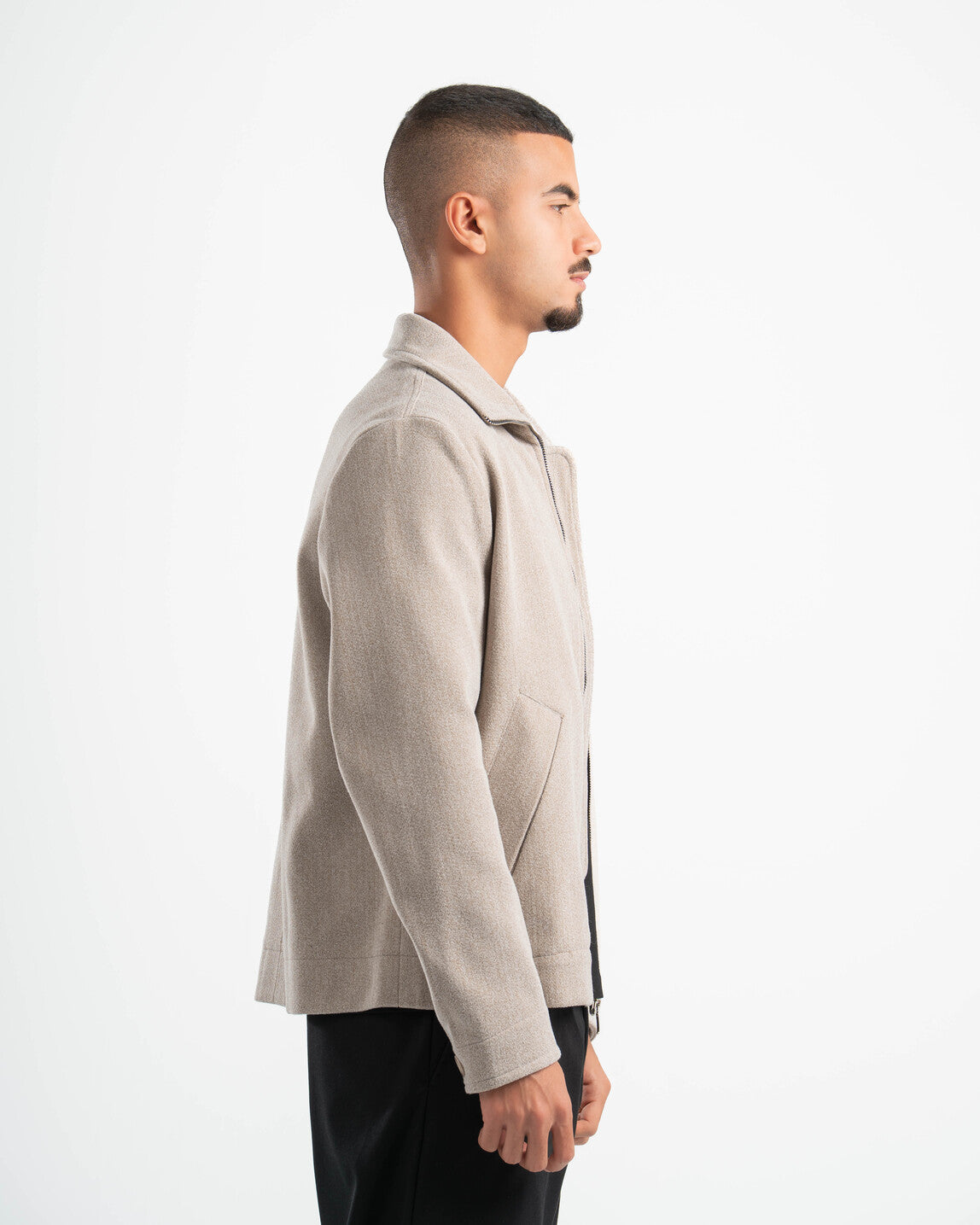 BEIGE WOOL BLEND JACKET