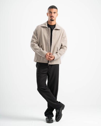 BEIGE WOOL BLEND JACKET