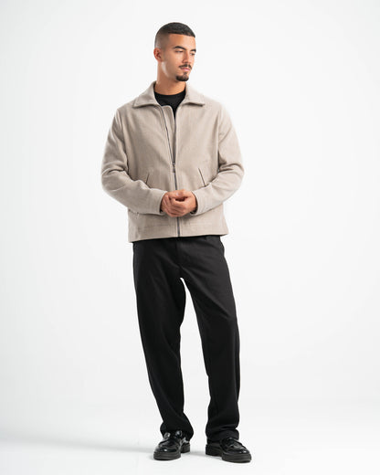 BEIGE WOOL BLEND JACKET