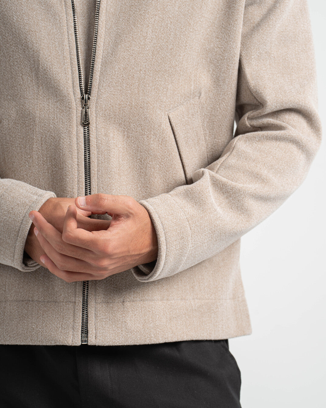 BEIGE WOOL BLEND JACKET