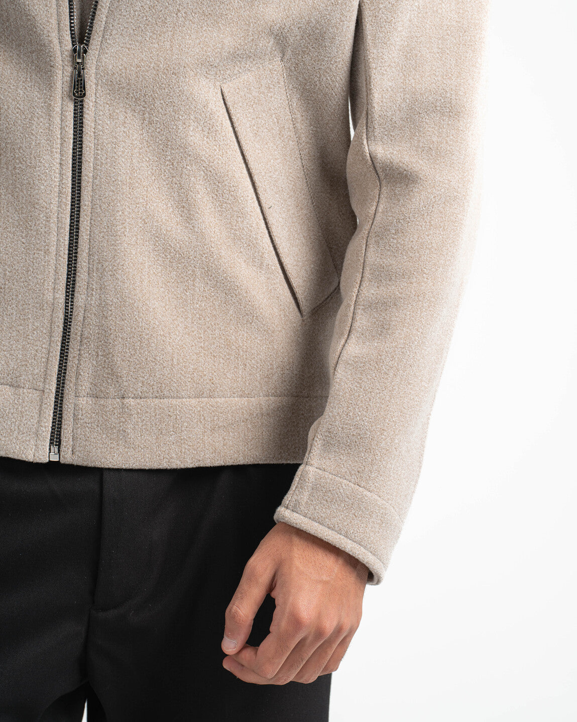 BEIGE WOOL BLEND JACKET