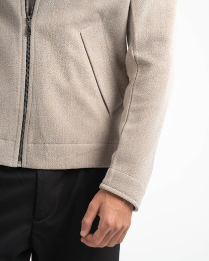 BEIGE WOOL BLEND JACKET