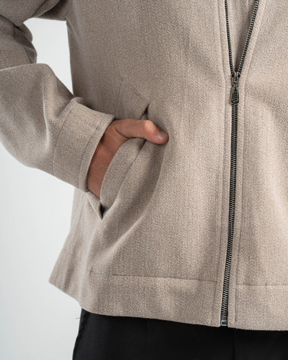 BEIGE WOOL BLEND JACKET