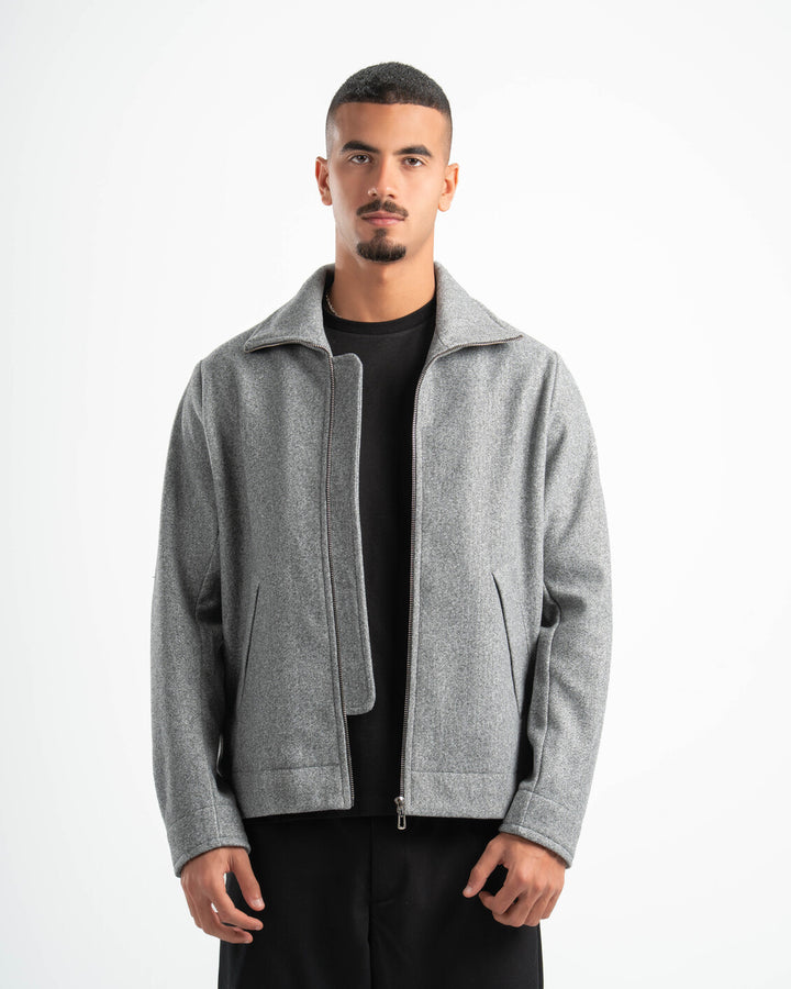 GREY WOOL BLEND JACKET