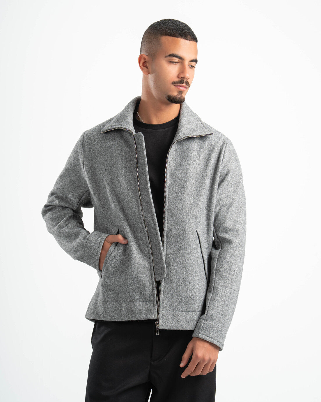 GREY WOOL BLEND JACKET