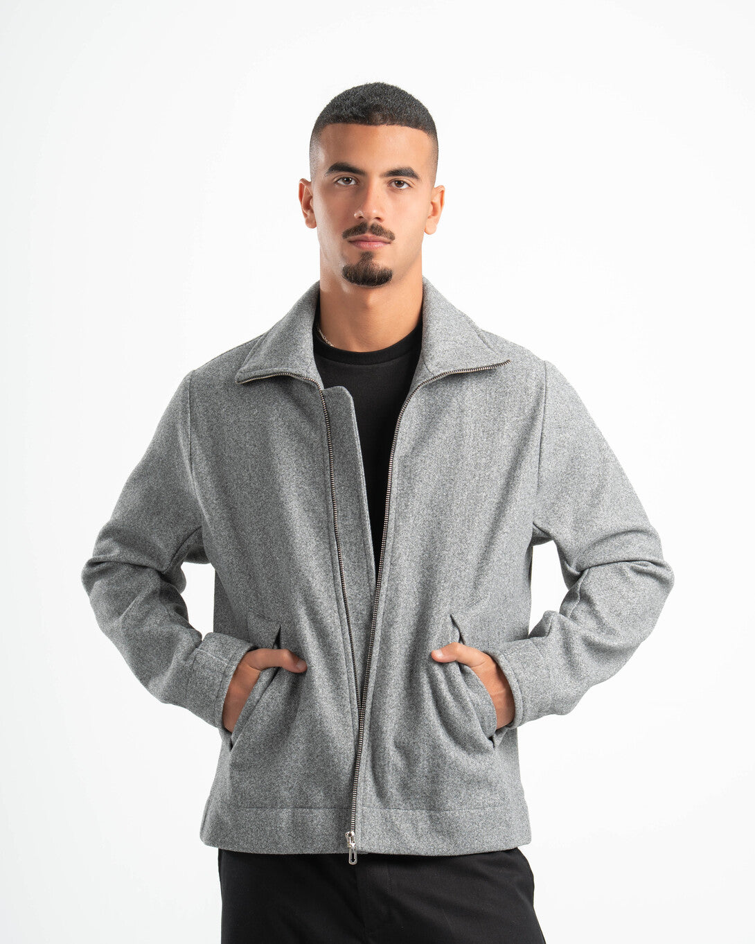 GREY WOOL BLEND JACKET
