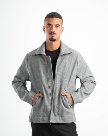 GREY WOOL BLEND JACKET