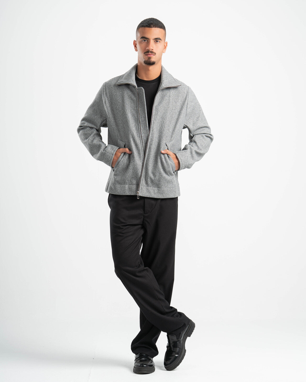 GREY WOOL BLEND JACKET
