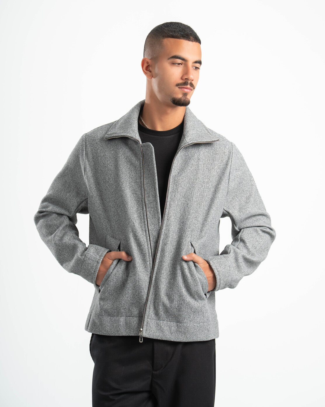 GREY WOOL BLEND JACKET