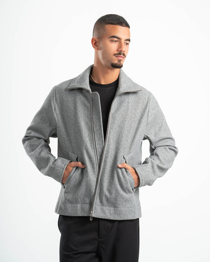 GREY WOOL BLEND JACKET