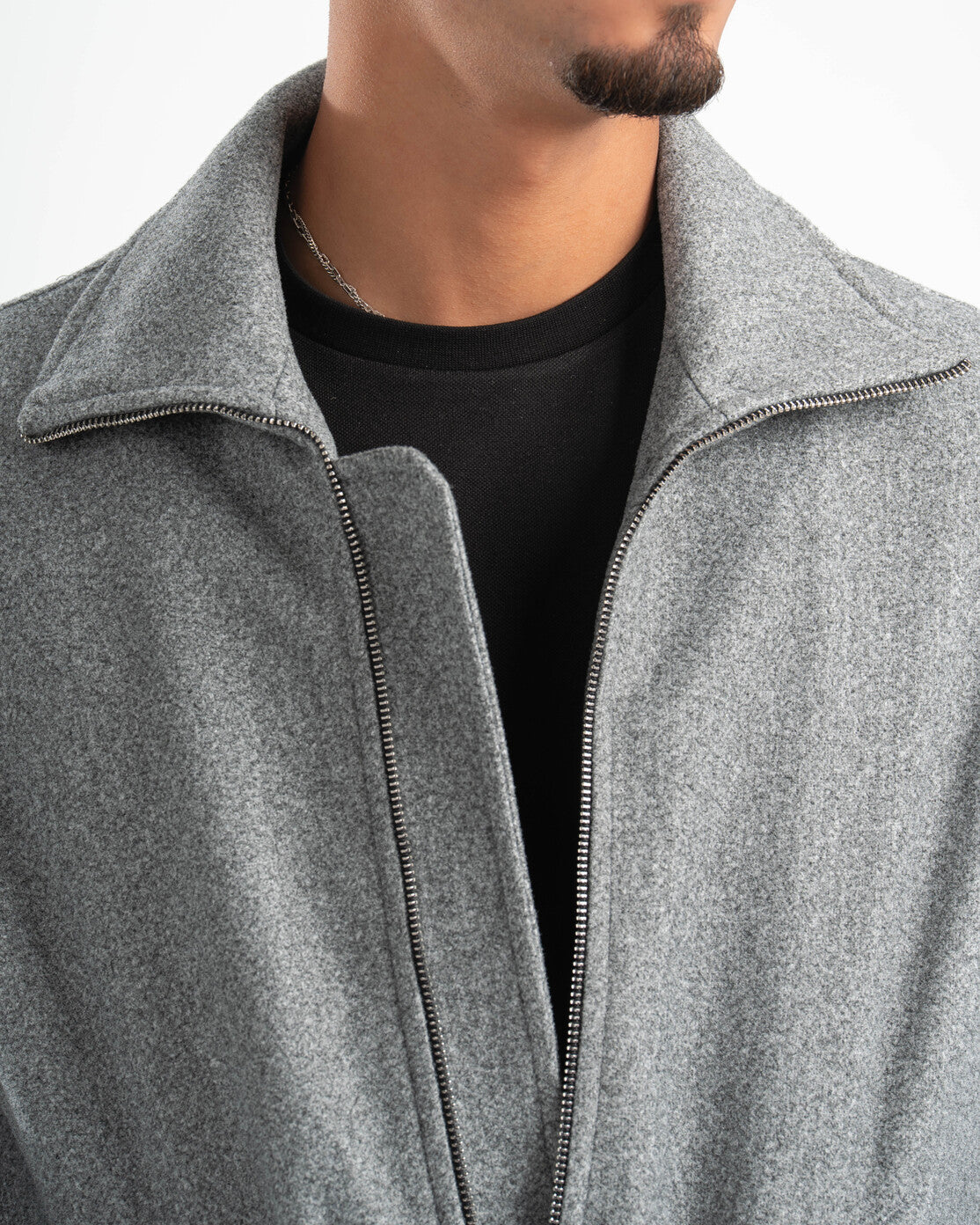 GREY WOOL BLEND JACKET
