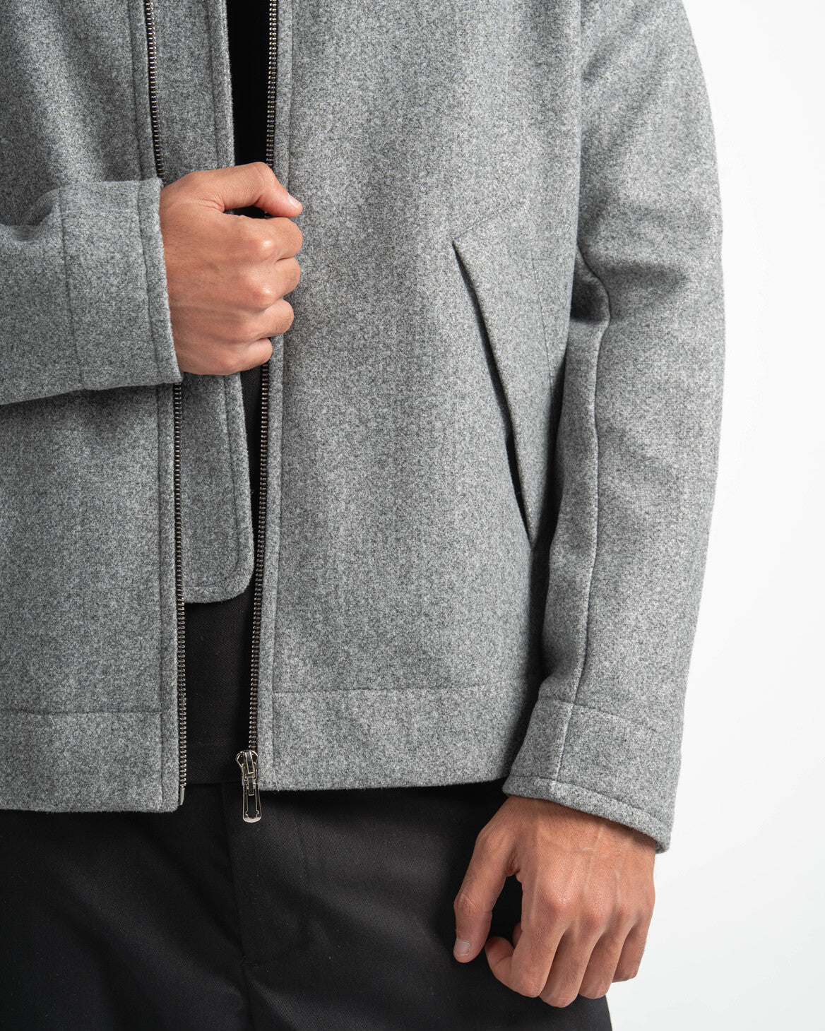 GREY WOOL BLEND JACKET