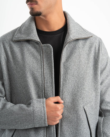 GREY WOOL BLEND JACKET