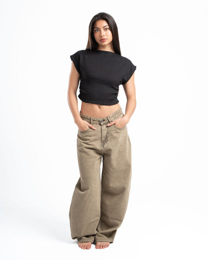 Black Textured Top