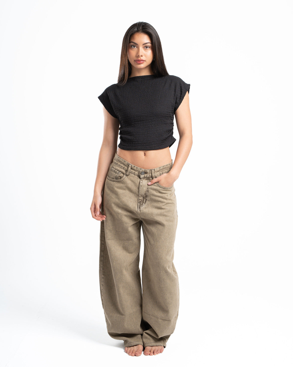 Black Textured Top