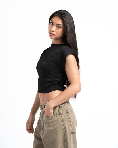 Black Textured Top