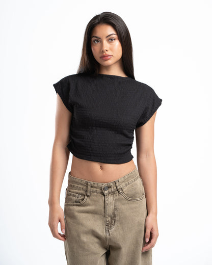 Black Textured Top