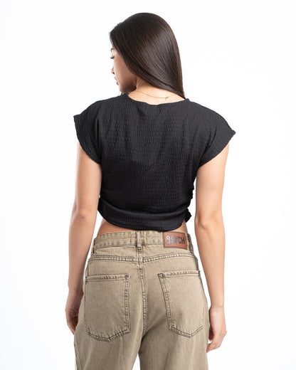 Black Textured Top