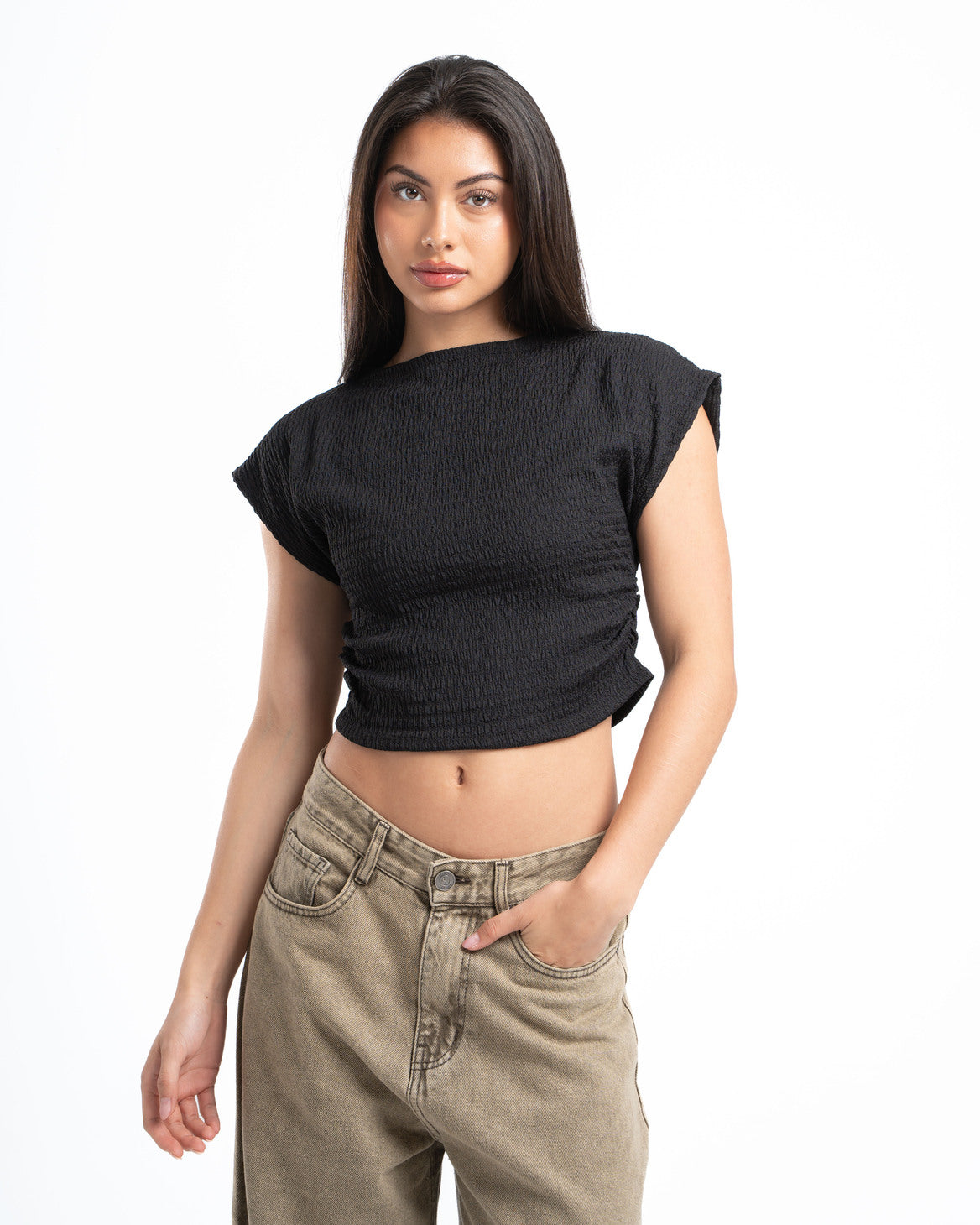 Black Textured Top