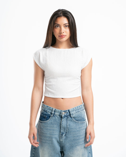 White Textured Top