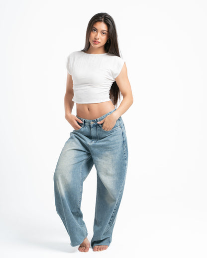 White Textured Top