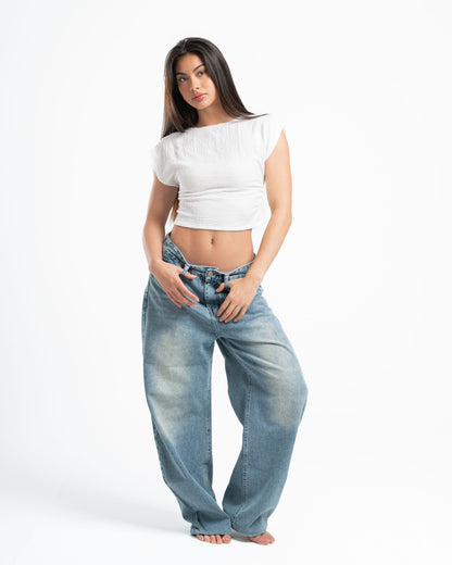 White Textured Top