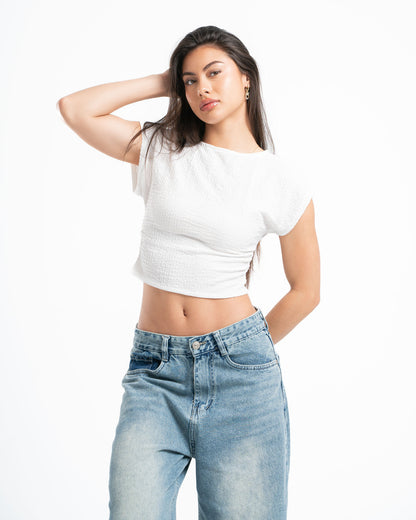 White Textured Top