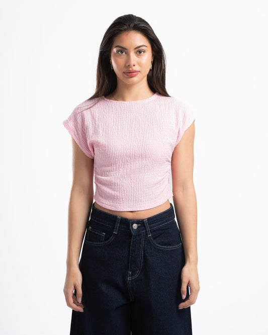 Powder Pink Textured Top