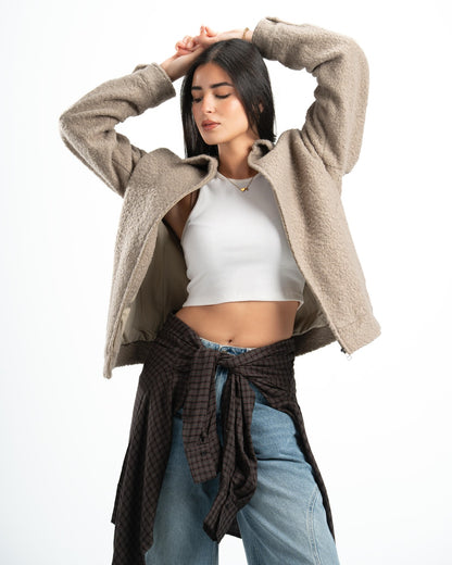 GREIGE FAUX JACKET
