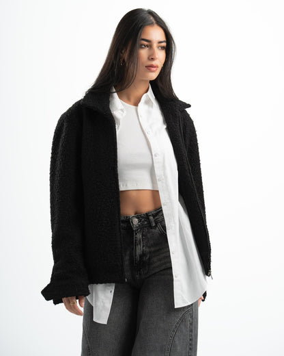 BLACK FAUX JACKET