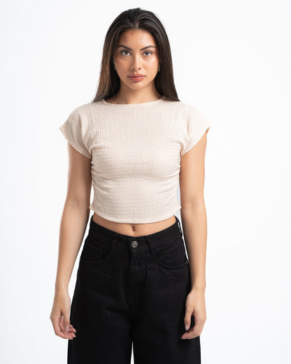 Beige Textured Top