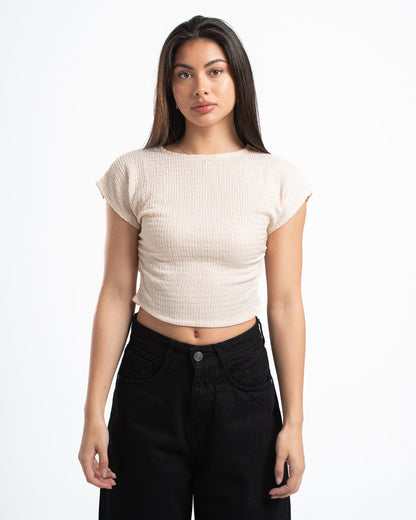 Beige Textured Top