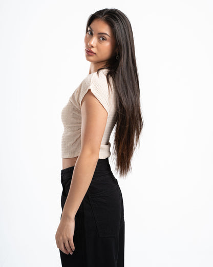 Beige Textured Top