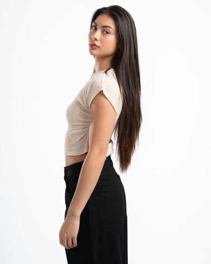 Beige Textured Top