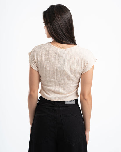 Beige Textured Top