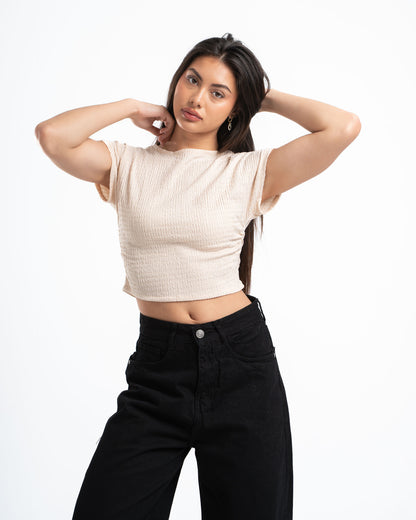 Beige Textured Top