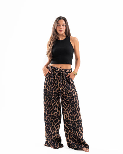 Leopard Wide Leg Pants