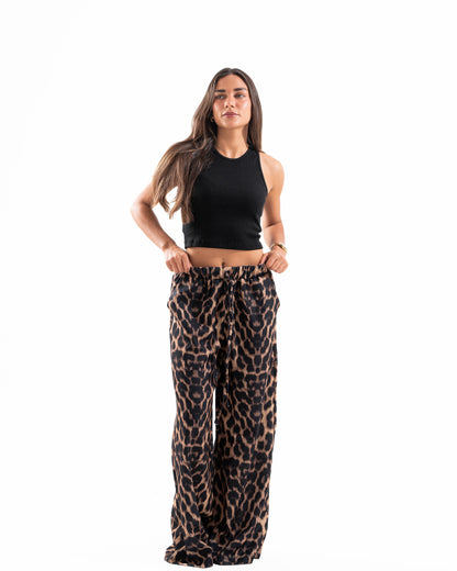 Leopard Wide Leg Pants