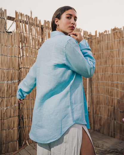 Aqua Linen Shirt