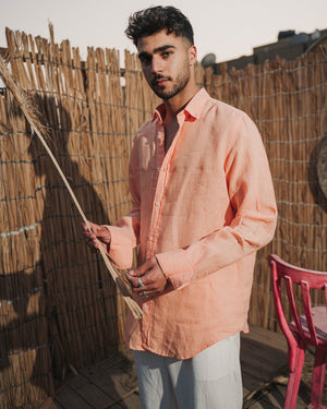 Peach Linen Shirt