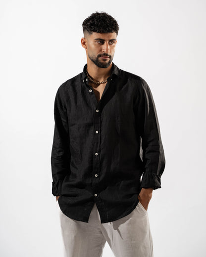 Black Linen Shirt