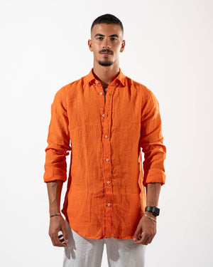 Orange Linen Shirt