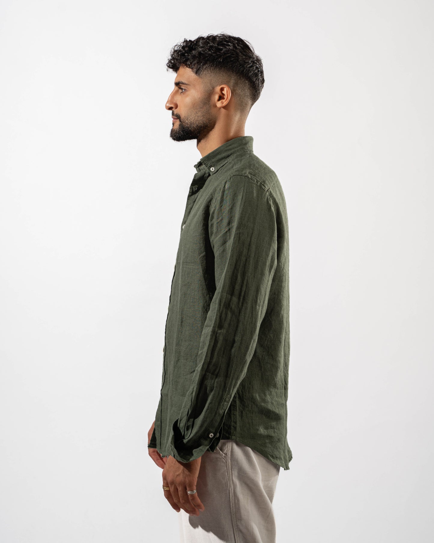 Olive Linen Shirt